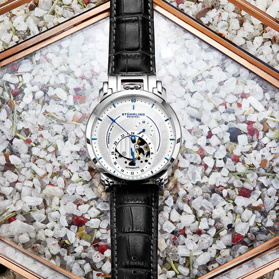 ساعة ستوهرلينغ أوريجينال ليجاسي أوتوماتيكية للرجال بمينا فضي