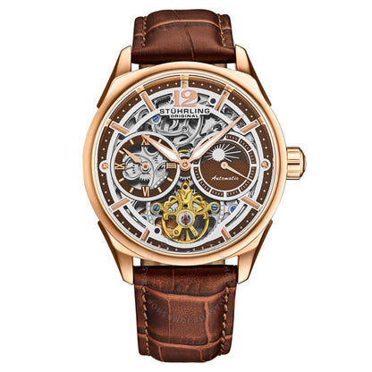 Stuhrling Original, Legacy Chronograph Automatic Rose Gold Dial Men's Watch