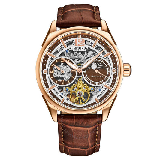 Stuhrling Original, Legacy Chronograph Automatic Rose Gold Dial Men's Watch