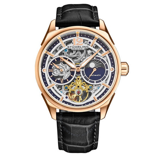 Stuhrling Original, Legacy Chronograph Automatic Rose Gold Dial Men's Watch