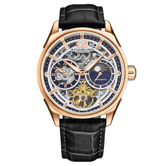 Stuhrling Original, Legacy Chronograph Automatic Rose Gold Dial Men's Watch