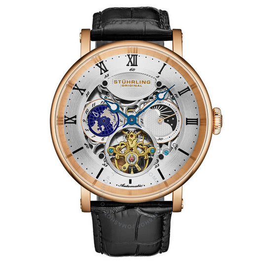 ساعة ستوهرلينغ أوريجينال ليجاسي كرونوغراف أوتوماتيكية للرجال بمينا فضي