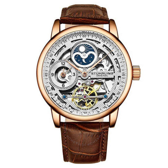 Stuhrling Original, Legacy Silver Skeleton Dial Men's Watch