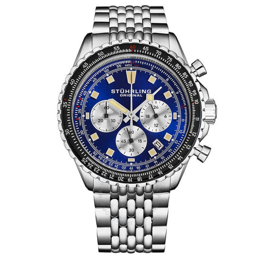 Stuhrling Original, Monaco Chronograph Quartz Blue Dial Men's Watch