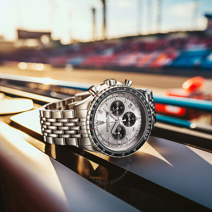 Stuhrling Original, Monaco Chronograph Quartz Silver Dial Men's Watch