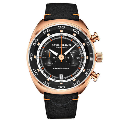 Stuhrling Original, Monaco Quartz Black Dial Men's Watch