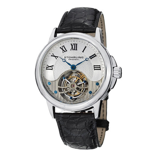 Stuhrling Original, Tourbillon Hand Wind Silver Dial Men's Watch