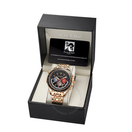 Swan & Edgar, World Timer Black Dial Men's Watch