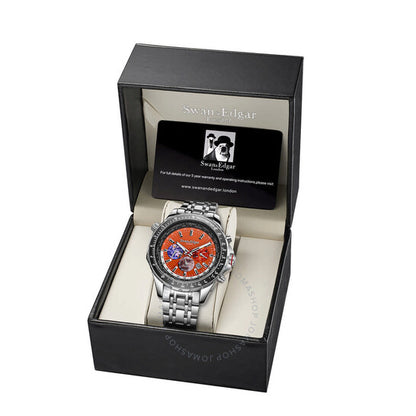 Swan & Edgar, World Timer Orange Dial Men's Watch