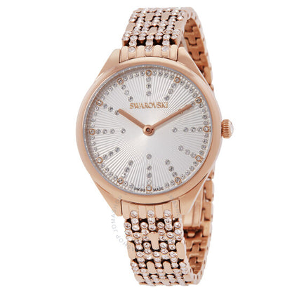 ساعة سواروفسكي أتراكت كوارتز كريستال فضية للنساء