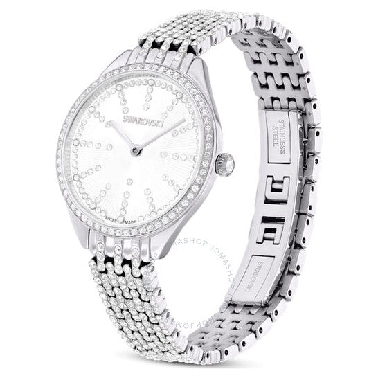 ساعة سواروفسكي أتراكت كوارتز كريستال فضية للنساء