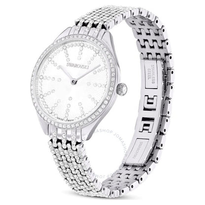 ساعة سواروفسكي أتراكت كوارتز كريستال فضية للنساء