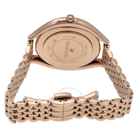 ساعة سواروفسكي كريستالين أورا كوارتز بمينا بيضاء للسيدات