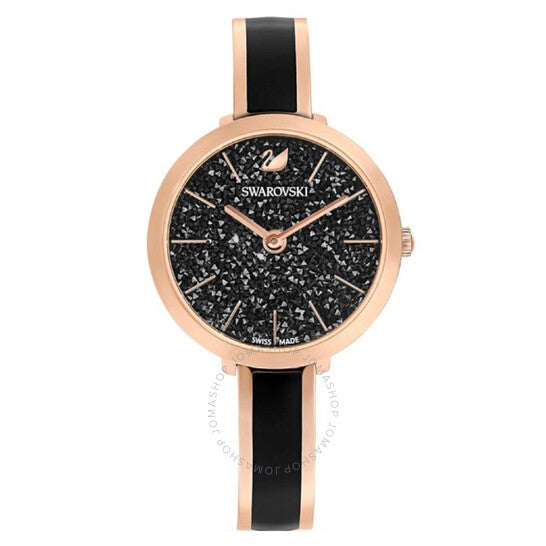 ساعة سواروفسكي كريستالين ديلايت كوارتز سوداء اللون للسيدات