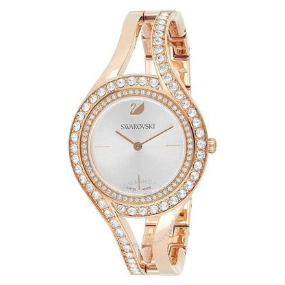 ساعة سواروفسكي النسائية، كوارتز كريستالي أبدي، مينا فضي