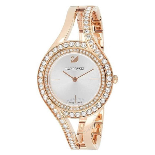 ساعة سواروفسكي النسائية، كوارتز كريستالي أبدي، مينا فضي