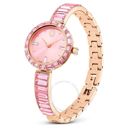 Swarovski, Matrix Bangle Quartz Crystal Pink Dial Ladies Watch