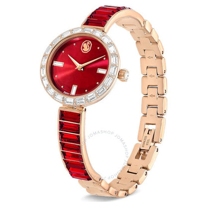 Swarovski, Matrix Bangle Quartz Crystal Red Dial Ladies Watch