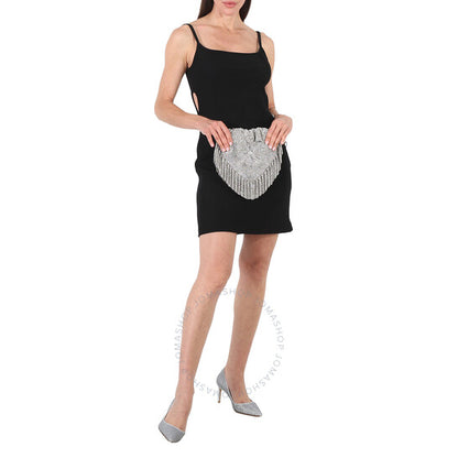 T By Alexander Wang, Crystal Mesh Heart Pillow Clutch