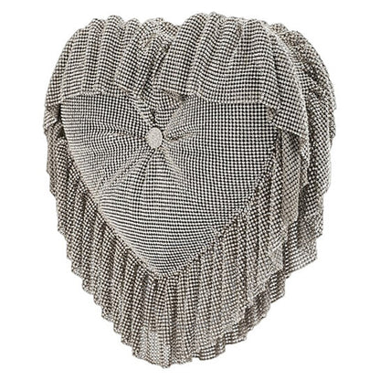 T By Alexander Wang, Crystal Mesh Heart Pillow Clutch