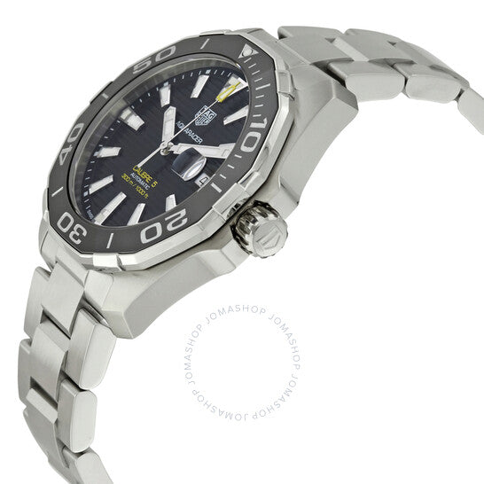 ساعة تاغ هوير أكواريسر أوتوماتيكية للرجال بمينا أسود