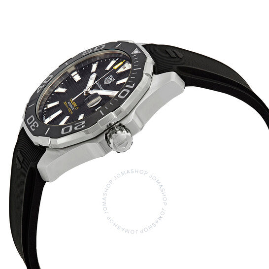 ساعة تاغ هوير أكواريسر أوتوماتيكية للرجال بمينا أسود