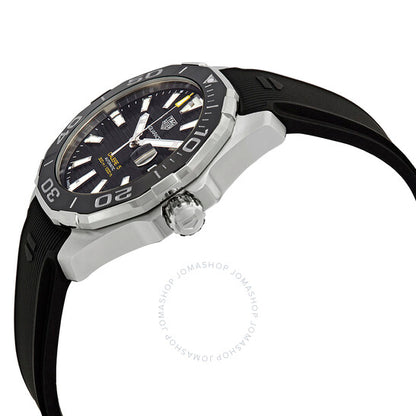 ساعة تاغ هوير أكواريسر أوتوماتيكية للرجال بمينا أسود