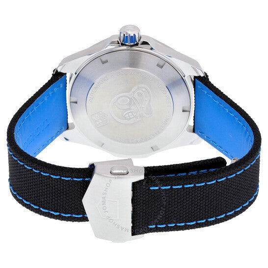 ساعة تاغ هوير أكواريسر أوتوماتيكية للرجال بمينا أسود