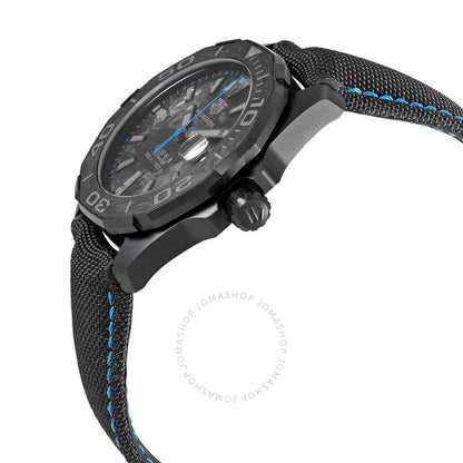 ساعة تاغ هوير أكواريسر أوتوماتيكية للرجال بمينا أسود