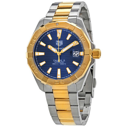 ساعة تاغ هوير أكواريسر أوتوماتيكية للرجال بمينا أزرق