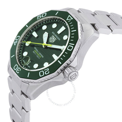 ساعة تاغ هوير أكواريسر أوتوماتيكية للرجال بمينا أخضر