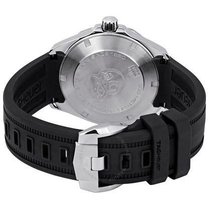 ساعة تاغ هوير أكواريسر للرجال بمينا أسود مصقول