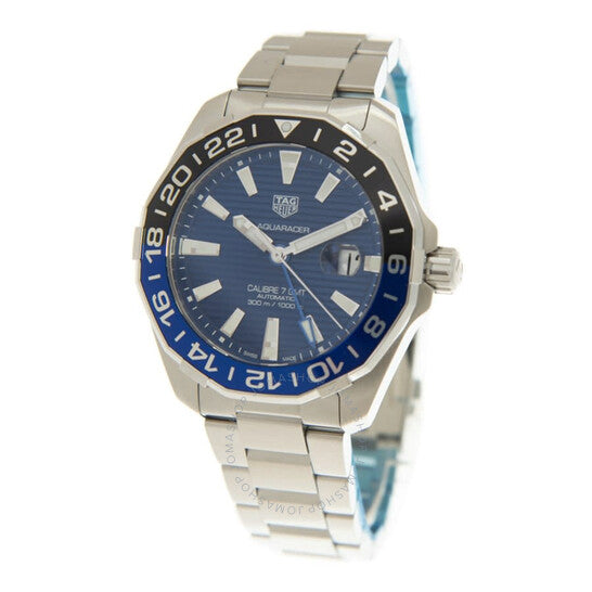 ساعة تاغ هوير أكواريسر جي إم تي أوتوماتيكية للرجال بمينا أزرق