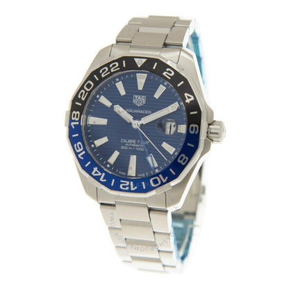 ساعة تاغ هوير أكواريسر جي إم تي أوتوماتيكية للرجال بمينا أزرق