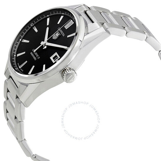 ساعة تاغ هوير كاريرا أوتوماتيكية للرجال بمينا أسود