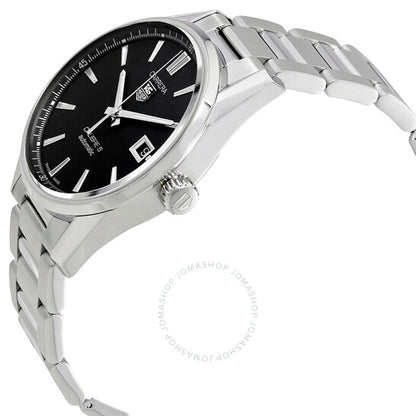 ساعة تاغ هوير كاريرا أوتوماتيكية للرجال بمينا أسود