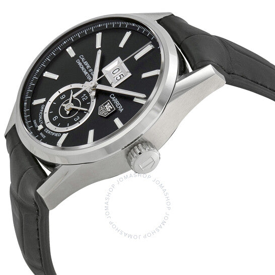 ساعة تاغ هوير كاريرا أوتوماتيكية للرجال بمينا أسود