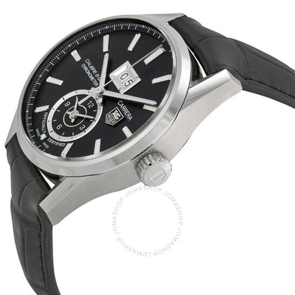 ساعة تاغ هوير كاريرا أوتوماتيكية للرجال بمينا أسود