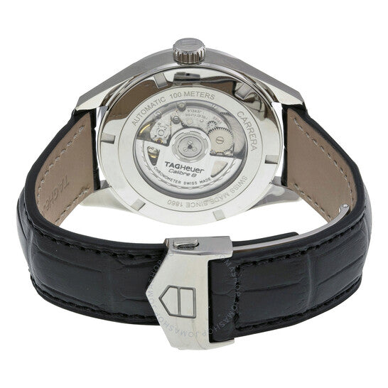 ساعة تاغ هوير كاريرا أوتوماتيكية للرجال بمينا أسود