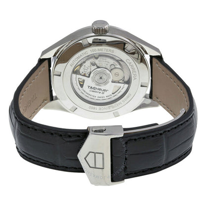 ساعة تاغ هوير كاريرا أوتوماتيكية للرجال بمينا أسود