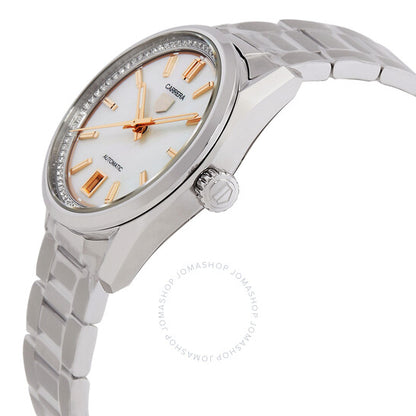 ساعة تاغ هوير كاريرا أوتوماتيكية مرصعة بالألماس للسيدات