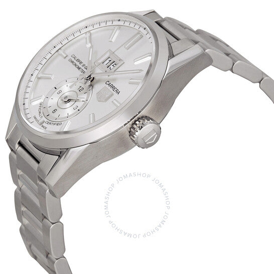 ساعة تاغ هوير كاريرا أوتوماتيكية للرجال بمينا فضي