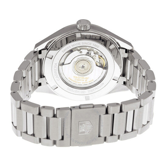 ساعة تاغ هوير كاريرا أوتوماتيكية للرجال بمينا فضي