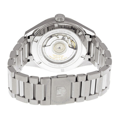 ساعة تاغ هوير كاريرا أوتوماتيكية للرجال بمينا فضي