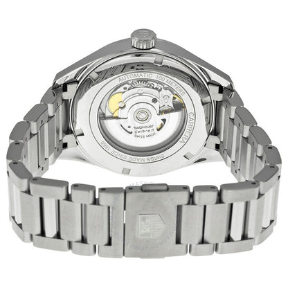 ساعة تاغ هوير كاريرا أوتوماتيكية للرجال بمينا أبيض WAR201BBA0723