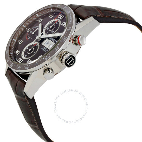 ساعة تاغ هوير كاريرا أوتوماتيكية كرونوغراف بمينا بني للرجال