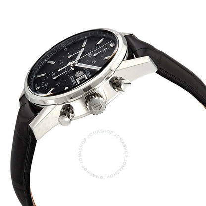 ساعة تاغ هوير كاريرا كرونوغراف أوتوماتيكية للرجال بمينا أسود