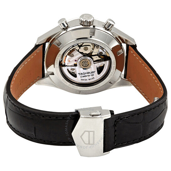 ساعة تاغ هوير كاريرا كرونوغراف أوتوماتيكية للرجال بمينا أسود