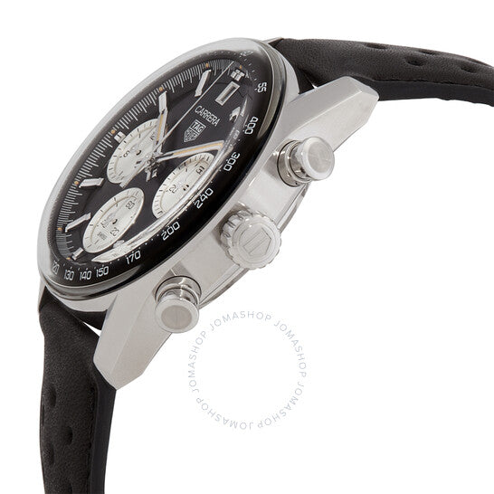 ساعة تاغ هوير كاريرا كرونوغراف أوتوماتيكية للرجال بمينا أسود