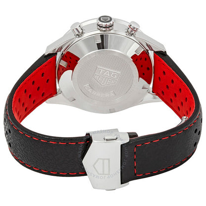 ساعة تاغ هوير كاريرا كرونوغراف أوتوماتيكية للرجال بمينا أسود